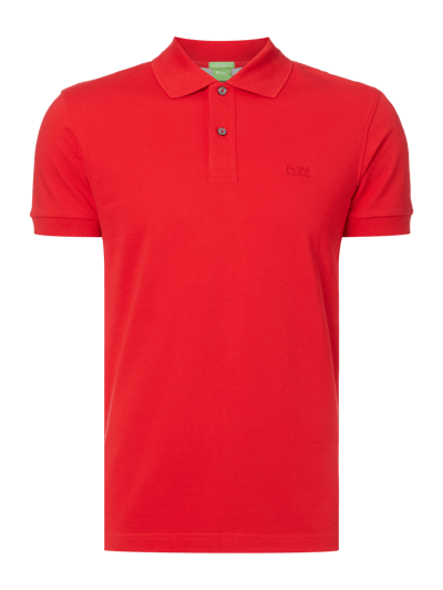 BOSS Green Regular Fit Poloshirt aus reiner Baumwolle Rot 1