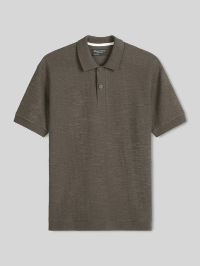 Marc O'Polo Koszulka polo o kroju relaxed fit z Mieszanka bawełny Ciemnobrązowy 2