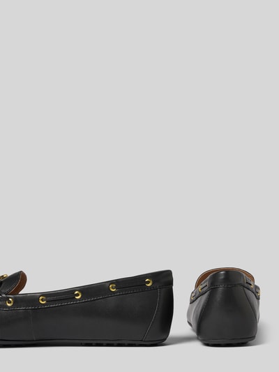 Lauren Ralph Lauren Loafers van leer met labeldetail, model 'WYLIE' Zwart - 2