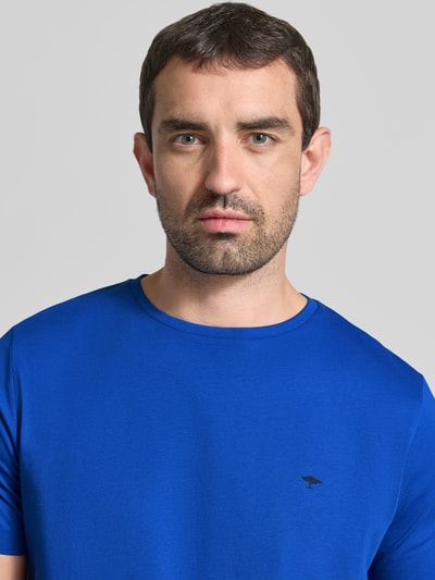 Fynch-Hatton T-Shirt mit Rundhalsausschnitt und Label-Stitching Royal 3