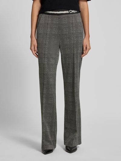 Cambio Broek van viscosemix met glencheck-motief, model 'AVA' Zwart - 4