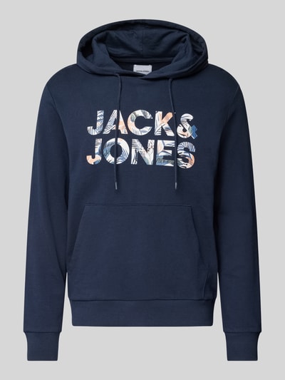 Jack & Jones Hoodie mit Label-Print Modell 'BRYAN' Marine 2