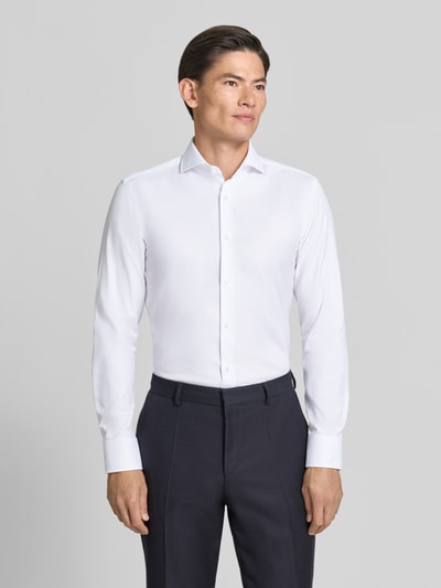 BOSS Slim Fit Businesshemd aus reiner Baumwolle Modell 'H-HANK-SP-B1-C1-263' Weiss 4