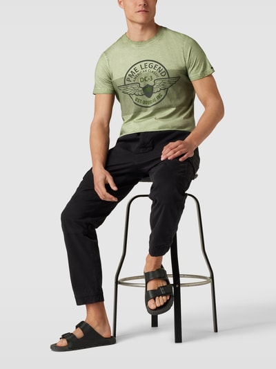 Pme Legend Mall) T-shirt met logoprint in olijfgroen online | P&C