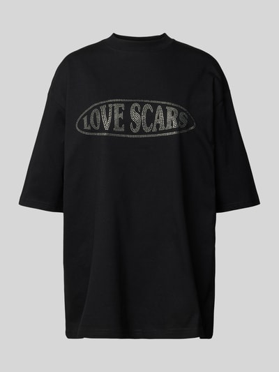 LOVE SCARS Oversized T-shirt met labelprint Zwart - 2