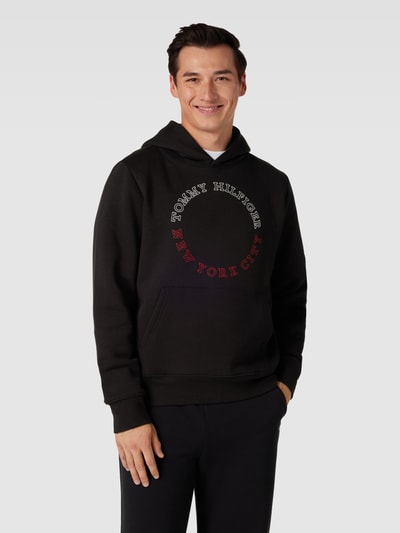 Tommy Hilfiger Hoodie met labelprint, model 'MONOTYPE' Zwart - 4