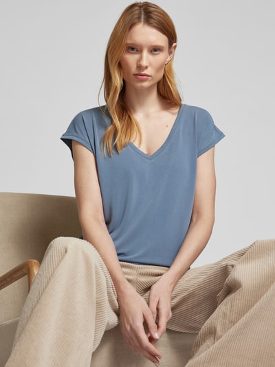 Vero Moda Comfort Fit T-Shirt mit Modal-Anteil Modell 'FILLI' Bleu 3