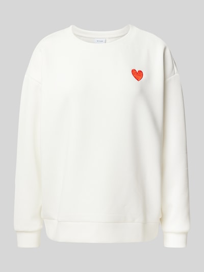 Vila Sweatshirt mit Motiv-Stitching Modell 'REFLECT' Weiss 2