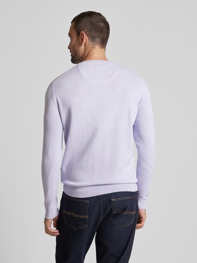 Tom Tailor Regular Fit Strickpullover aus reiner Baumwolle Lavender 5