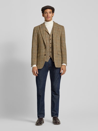 Carl Gross Weste aus Schurwolle mit Brustleistentasche Modell 'Warner' Camel 1