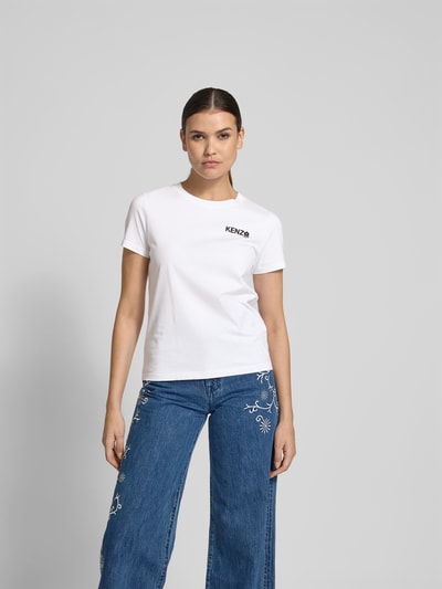 Kenzo T-Shirt mit Label-Print Weiss 4