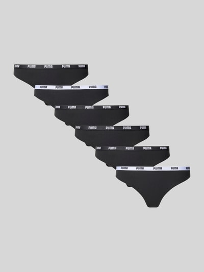 PUMA String met elastische band met label in een set van 6 stuks Zwart - 1