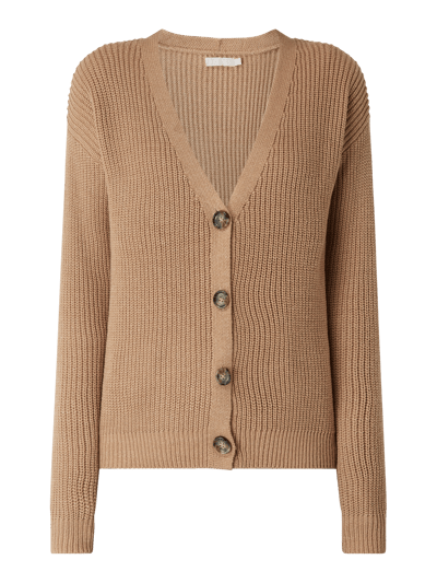 Pieces Cardigan met ribstructuur, model 'Karie' Beige - 2