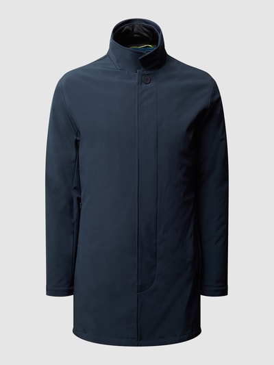 Matinique Lange jas met contrastbies, model 'Philman' Marineblauw - 2