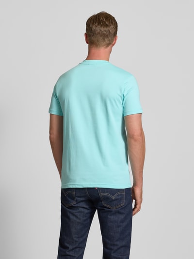 Zeybra T-shirt z nadrukiem z logo Turkusowy 5