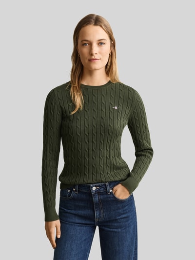 GANT Pullover mit Logo-Stitching Dunkelgruen 4