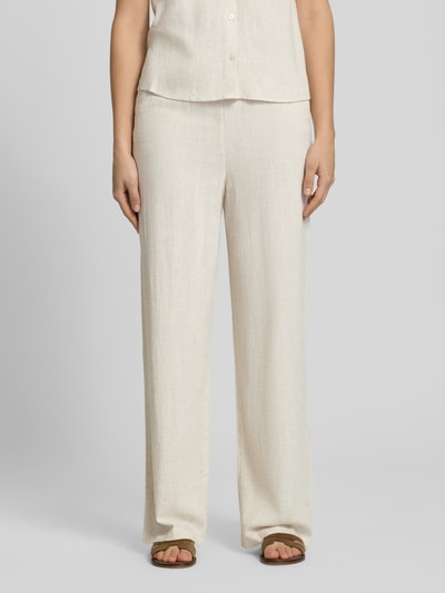 ONLY Loose Fit Weite Hose aus Viskose-Leinen-Mix Modell 'SIESTA' Ecru 4