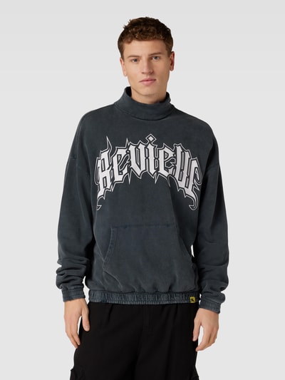 REVIEW Sweatshirt mit TECHNO GRUNGE Logo Black 4