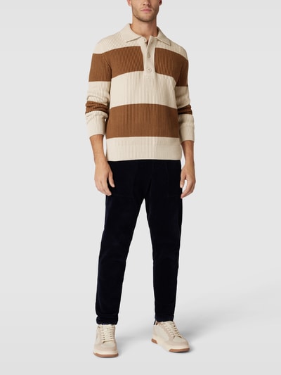 Marc O'Polo Gebreide pullover met streepmotief Offwhite - 1