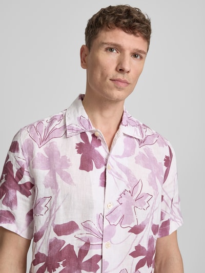 Marc O'Polo Relaxed Fit Freizeithemd aus reinem Leinen Hellrot 3