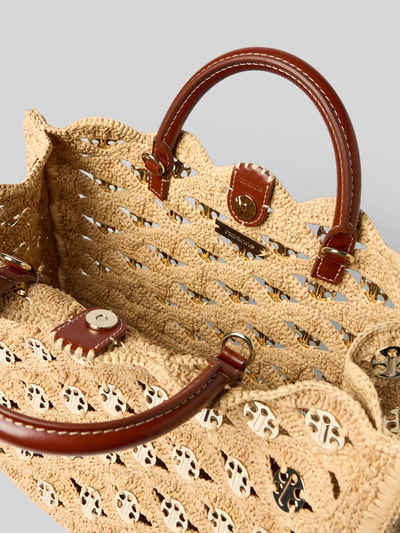 Rabanne Handtasche mit Lochstickerei Beige 5