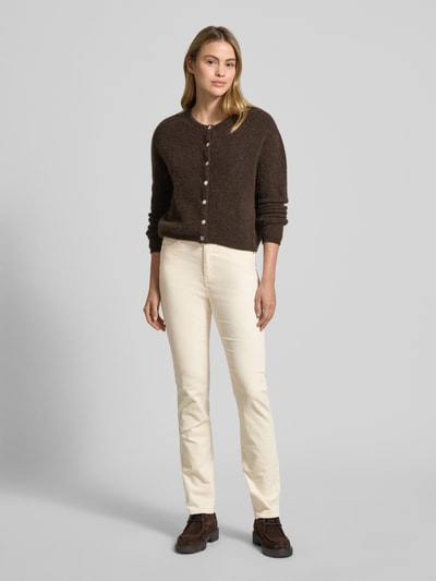 Christian Berg Woman Slim fit corduroy broek in 5-pocketmodel Ecru - 1