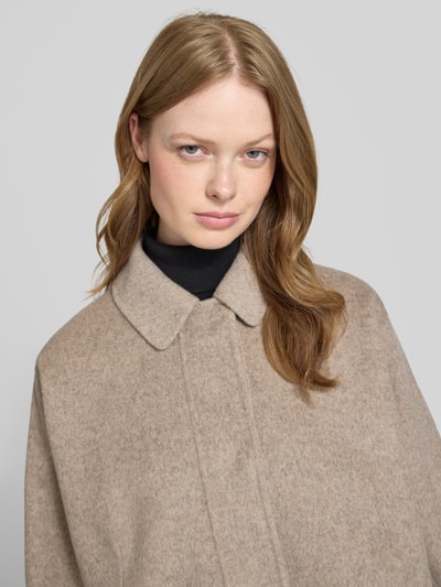 BOSS Boxy Fit Wolljacke mit verdeckter Knopfleiste Modell 'CAFETA' Mud Melange 3
