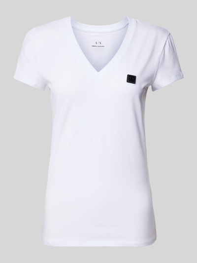 ARMANI EXCHANGE T-Shirt mit V-Ausschnitt Weiss 2