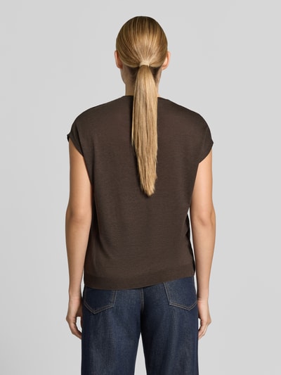 COMMA regular fit blouse van lyocellmix Donkerbruin - 5