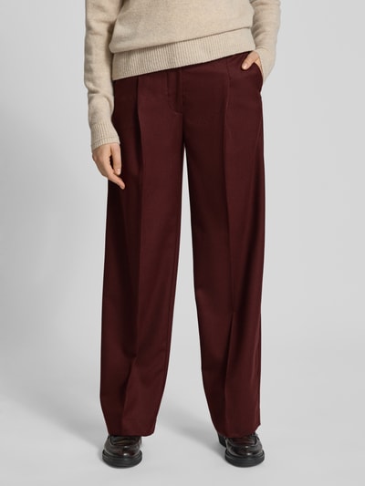 Lanius Spodnie materiałowe z wpuszczanymi kieszeniami w stylu francuskim Bordowy 4