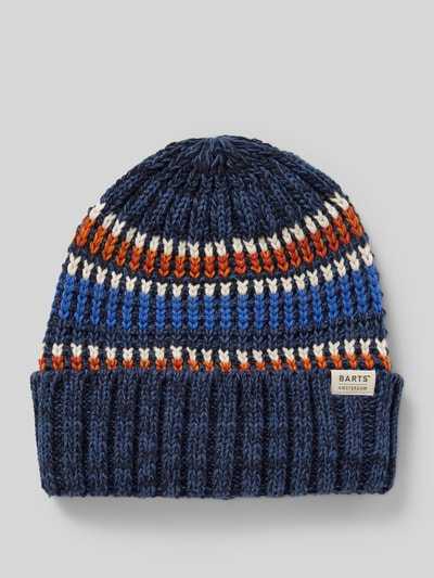 Barts Beanie met labeldetail, model 'TRAVVIS' Donkerblauw - 1