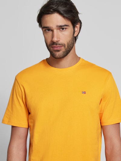 Napapijri T-Shirt mit Label-Stitching Modell 'SALIS' Orange 3