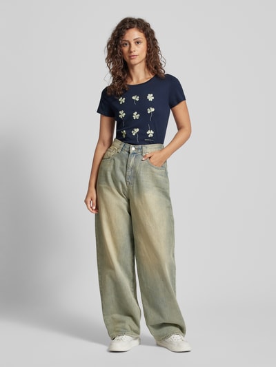 Tom Tailor Denim T-Shirt mit Motiv- und Label-Print Dunkelblau 1