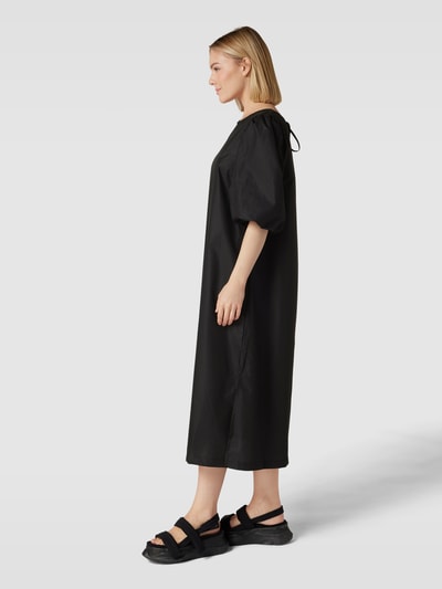 FREE/QUENT Midi-jurk met pofmouwen, model 'Bamela' Zwart - 1