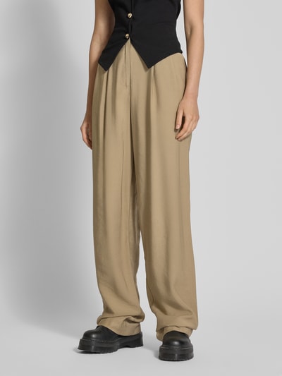 LeGer by Lena Gercke Wide Leg Stoffhose mit Bundfalten Modell 'Draco' Beige 4