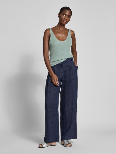 Vero Moda Regular fit tanktop in gebreide look, model 'NEWLEX' Rietgroen - 1