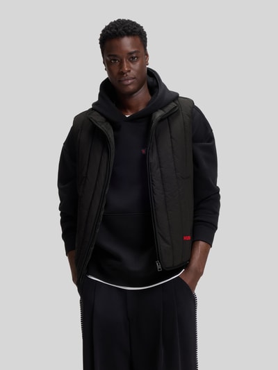 HUGO Regular fit bodywarmer met logopatch model 'BRENO2611' Zwart - 4