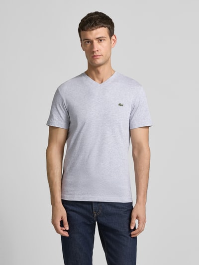 Lacoste Regular Fit T-Shirt aus reiner Baumwolle Hellgrau 4