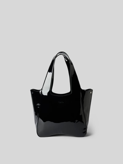 Produktfoto, Shopper mit Logo-Detail von Diesel in schwarzer Glanz-Optik, Hauptfach mit Magnetverschluss, Steckfach innen, Maße 42x32x13 cm