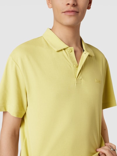 CK Calvin Klein Poloshirt met labeldetail, model 'OTTOMAN' Geel - 3