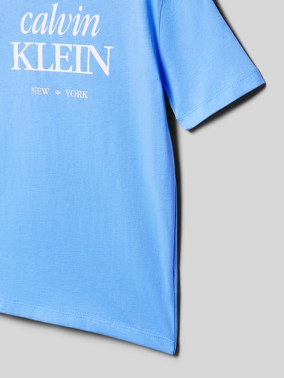 Calvin Klein Jeans Regular Fit T-Shirt aus reiner Baumwolle Bleu 2