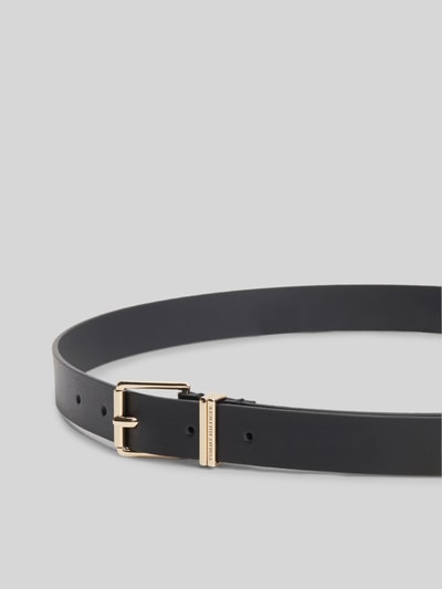 Tommy Hilfiger Pasek z naturalnej skóry z wytłaczanym logo Czarny 3
