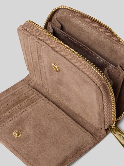 Produktfoto, Portemonnaie aus Leder-Mix von Hey Marly in Beige mit Hauptfach, Münzfach, Schein- und Steckfächern, Label-Detail, Damen Portemonnaie