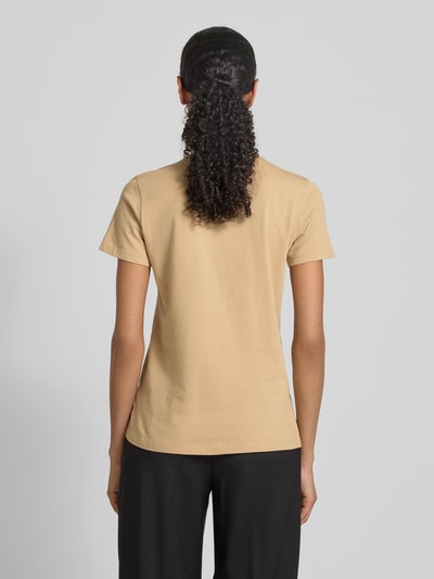 Lauren Ralph Lauren T-Shirt mit Stitching und Rundhalsausschnitt Modell 'KATLIN' Sand 5