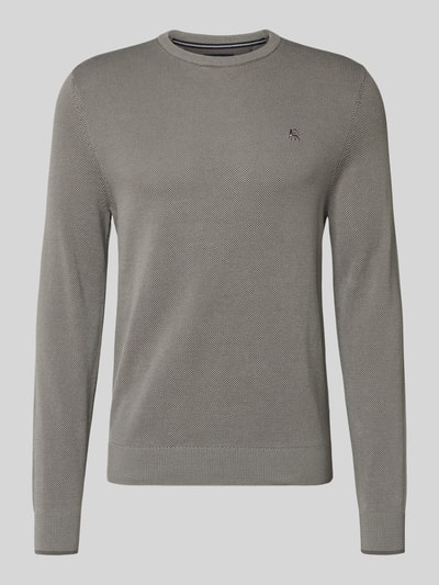LERROS sweter z dzianiny z wyhaftowanym logo Ciemnoszary 2