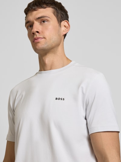 BOSS Green T-Shirt mit Label-Print Hellgrau 3