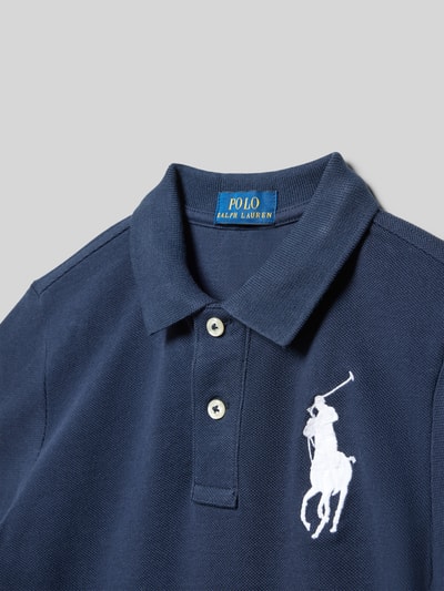 Productfoto, Regular Fit Poloshirt uit puur katoen van Polo Ralph Lauren Kids met look: effen, gestikt logo, motiefstitching, polokraag, 2-knoopsluiting, korte mouw, piqué, context: kinderkleding