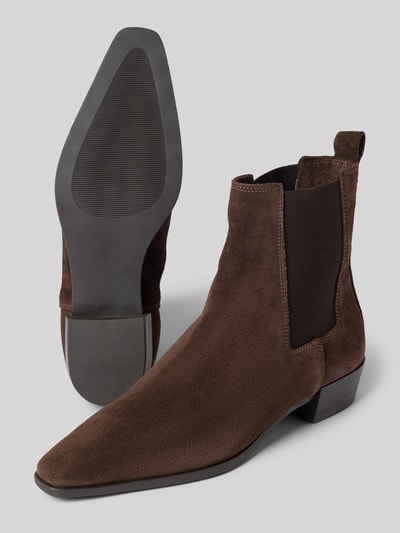 Copenhagen Leren laarsjes met elastische inzetten Chocoladebruin - 4