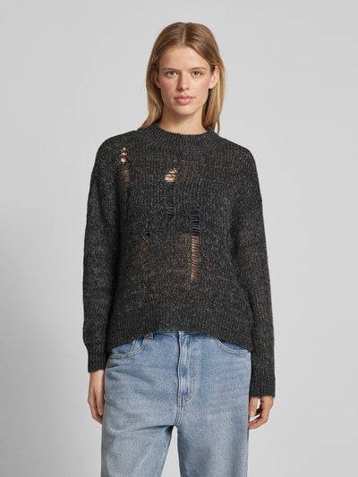 Only Oversized Pullover mit Strickmuster Modell 'MAYA' Black 4