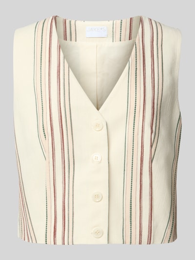 Jake*s Collection Weste mit V-Ausschnitt Ecru 2